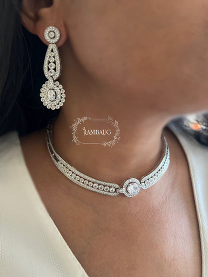 Ranibaug Regal Radiance Diamond Necklace & Earrings Set