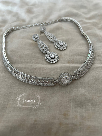 Ranibaug Regal Radiance Diamond Necklace & Earrings Set