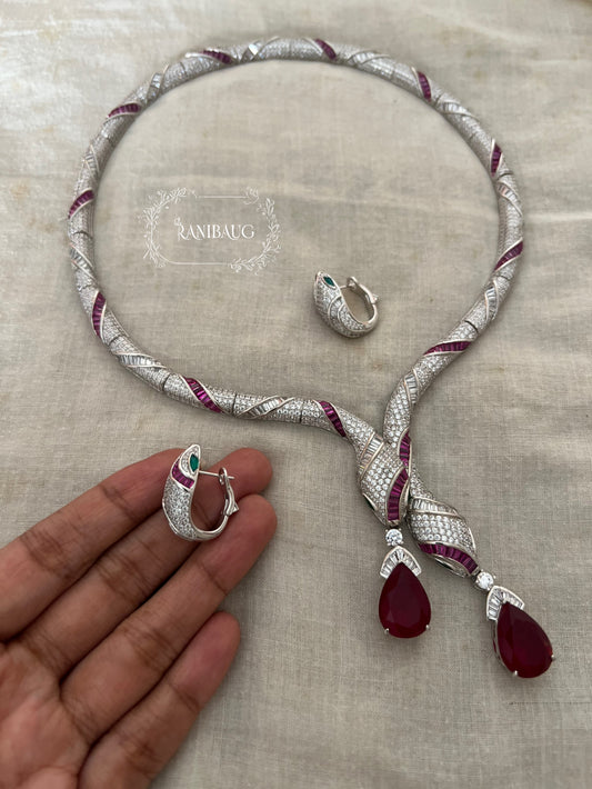 Ranibaug Serpentine Grace Diamond Necklace & Earrings Set