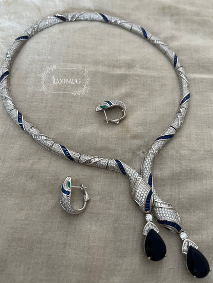 Ranibaug Serpentine Grace Diamond Necklace & Earrings Set