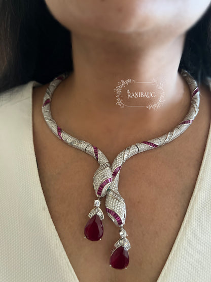 Ranibaug Serpentine Grace Diamond Necklace & Earrings Set
