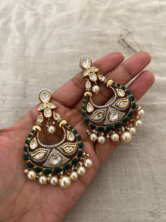 Ranibaug Eklavya Kundan Earrings With Pearls