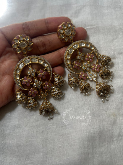 Ranibaug Golden Dangling Jhumki Heritage Indian Earrings