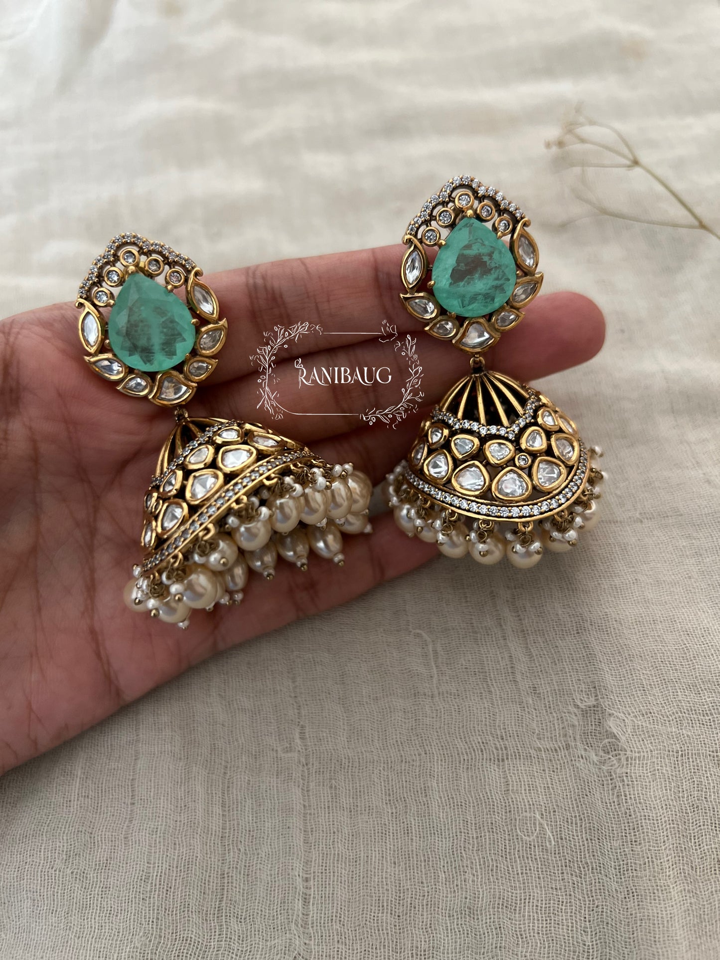Ranibaug Saancha Elegant Gold Fancy Jhumka