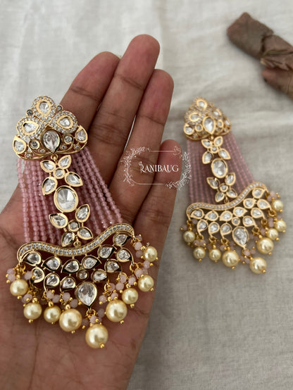 Ranisa Long Kundan Dangler Earrings by Ranibaug