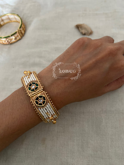 Ranjana Moti Gajra Style Indian Wedding Bangles Set By Ranibaug