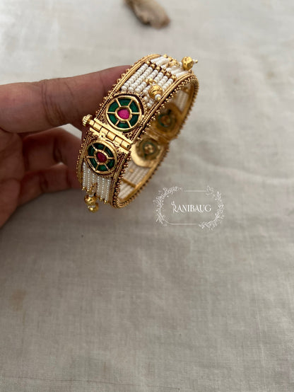 Ranjana Moti Gajra Style Indian Wedding Bangles Set By Ranibaug