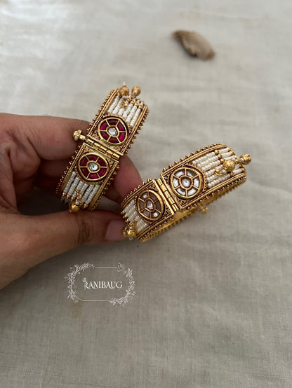Ranjana Moti Gajra Style Indian Wedding Bangles Set By Ranibaug