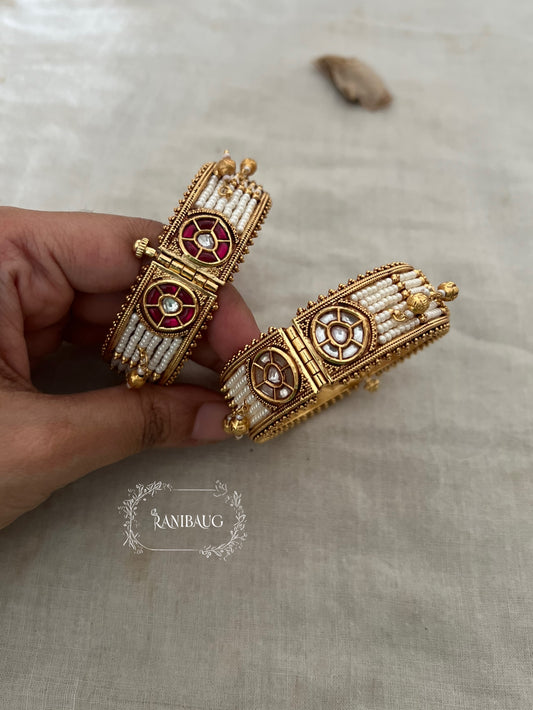 Ranjana Moti Gajra Style Indian Wedding Bangles Set By Ranibaug