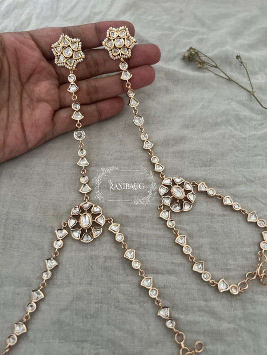 Rashi Polki Kundan Gold Toned Elegant Hathphool | Ranibaug