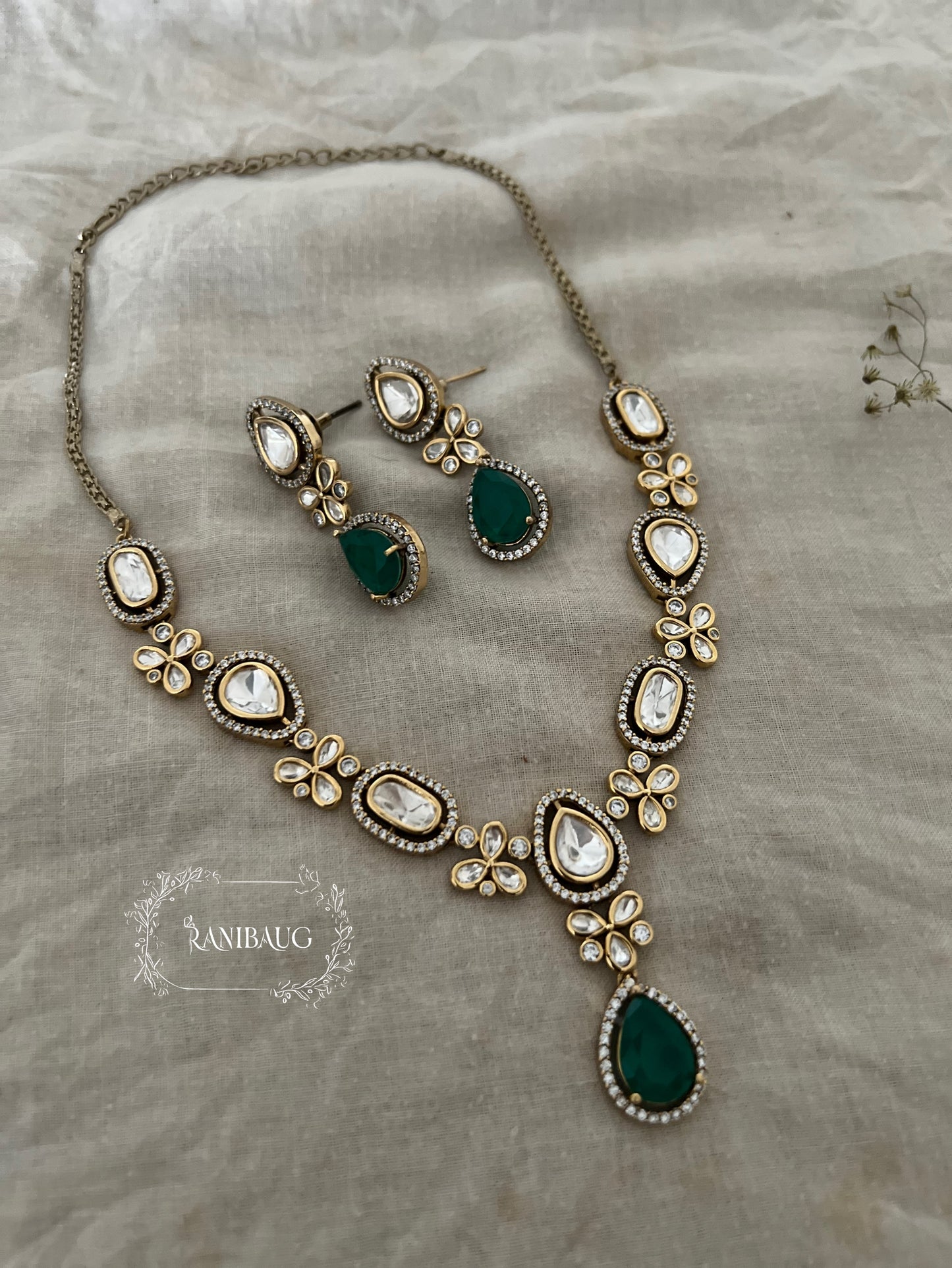 Rashmi Polki Kundan Jewellery Set For Sarees By Ranibaug