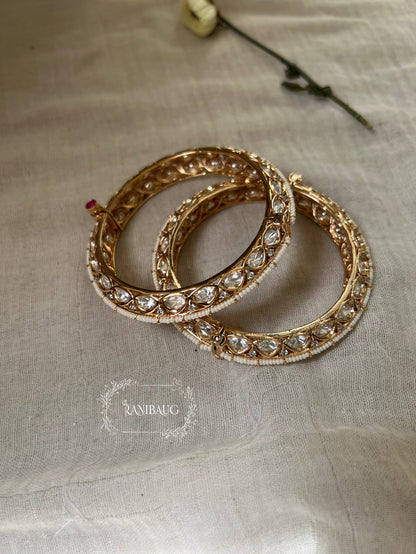 Rashmi Pearl And Kundan Studded Bangles For Women Traditional