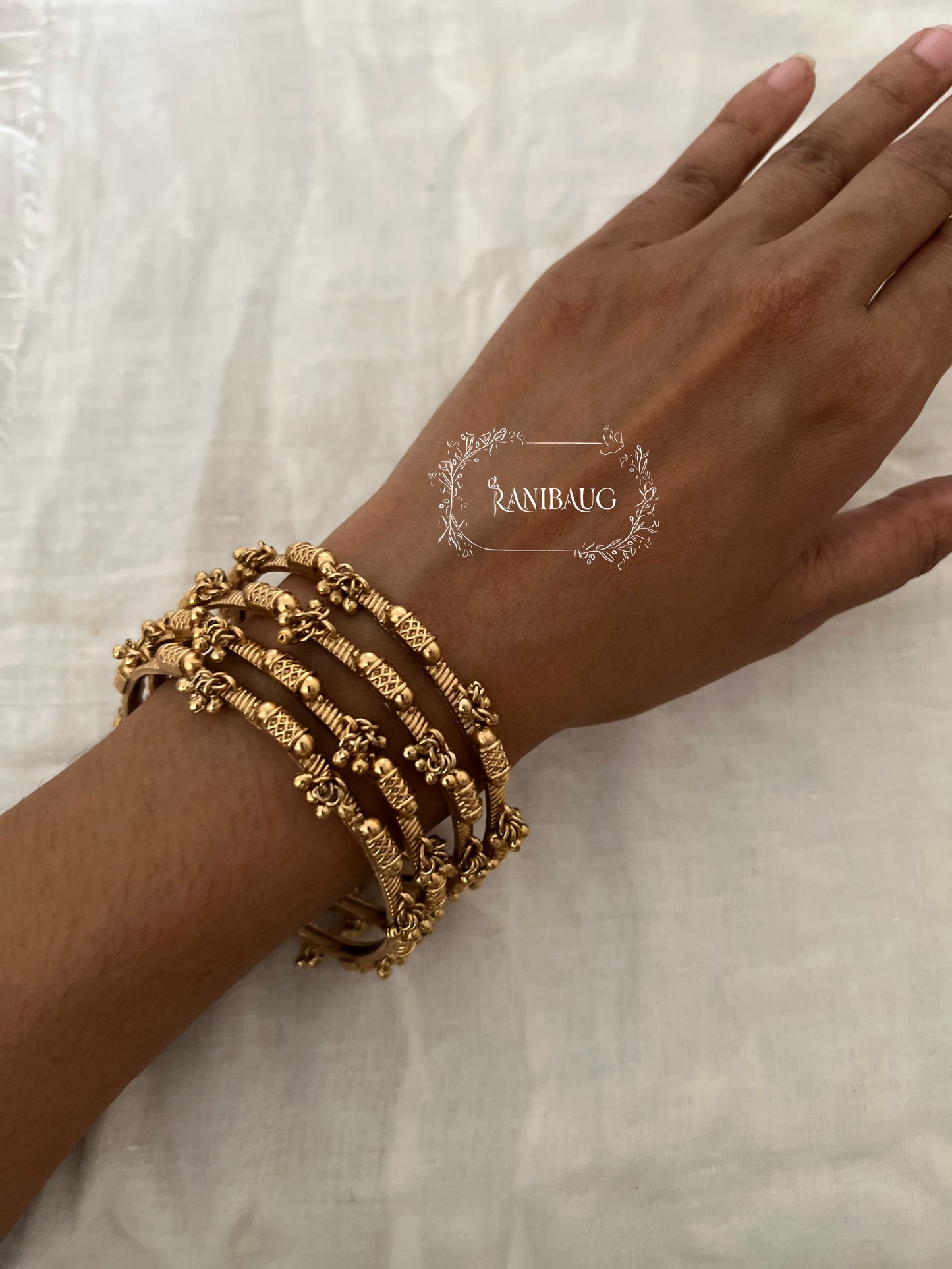Reena Heritage Gold Finish Bangles By Ranibaug