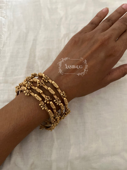 Reena Heritage Gold Finish Bangles By Ranibaug
