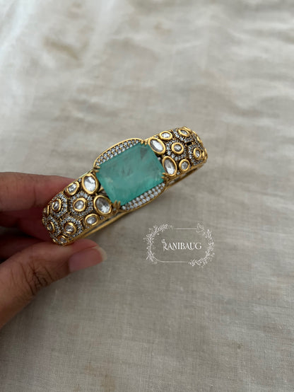 Revati Polki Kundan Gold Finish Royal Indian Statement Bracelet By Ranibaug