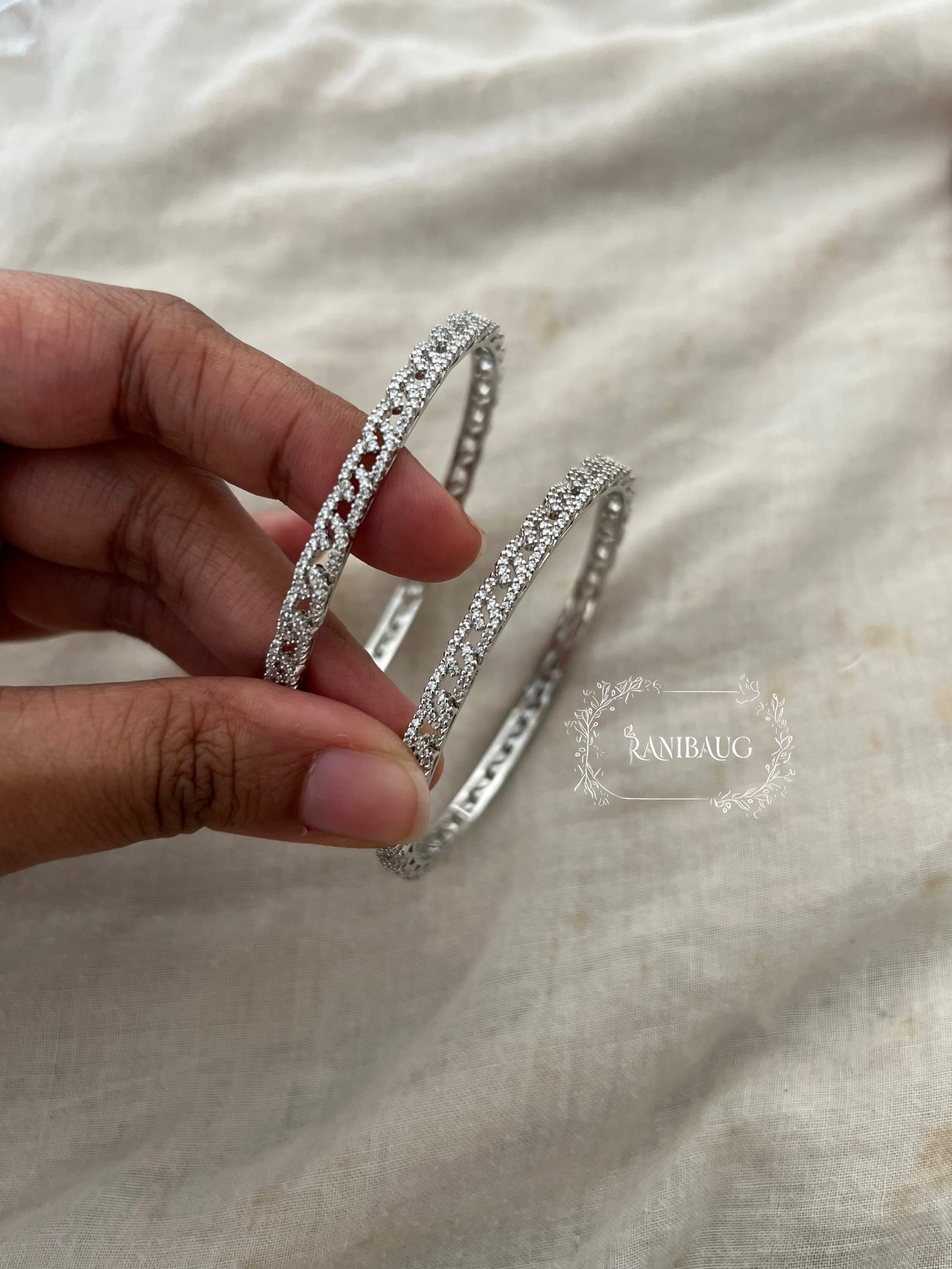 Ridha Rose Gold Celeste Diamond Bangles Jewelry By Ranibaug