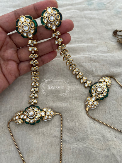 Ridhima Mossainite Gold  Victorian Hathphool | Ranibaug