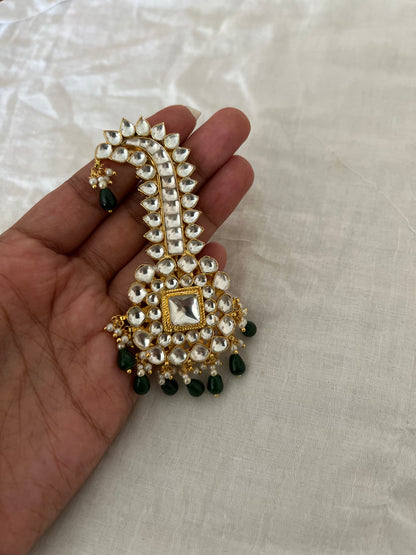 Rijhansh Polki Kundan Gold Finish Kalgi By Ranibaug