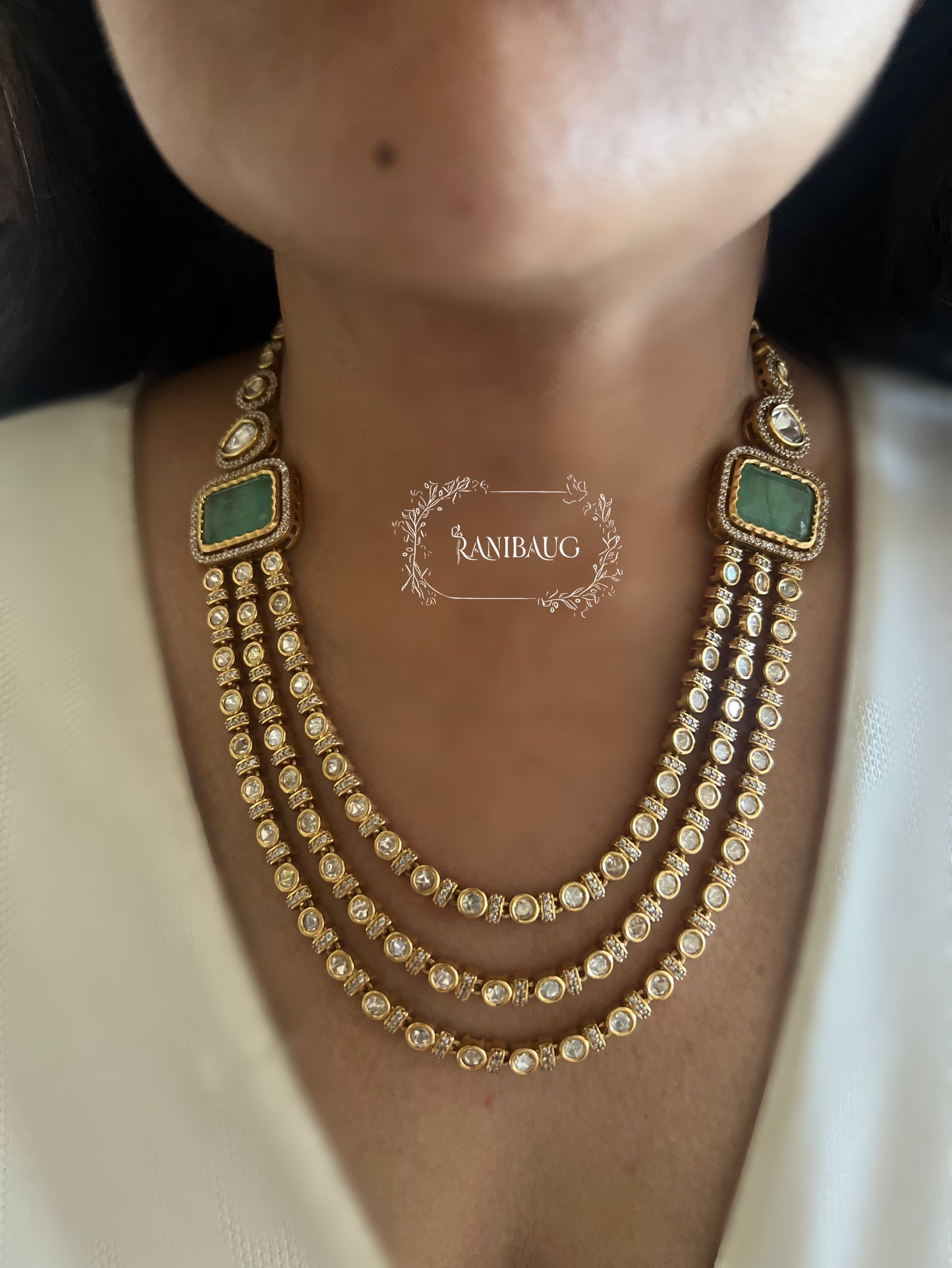 Rishika Layered Polki Kundan Gold Plated Antique Necklace Jewellery Set By Ranibaug | 2025 Trending Jewellery