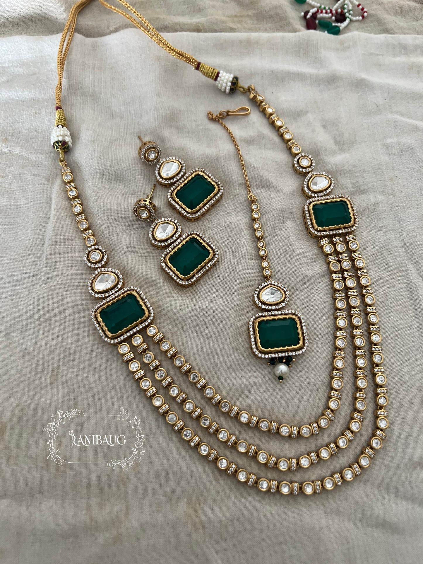 Rishika Layered Polki Kundan Gold Plated Antique Necklace Jewellery Set By Ranibaug | 2025 Trending Jewellery