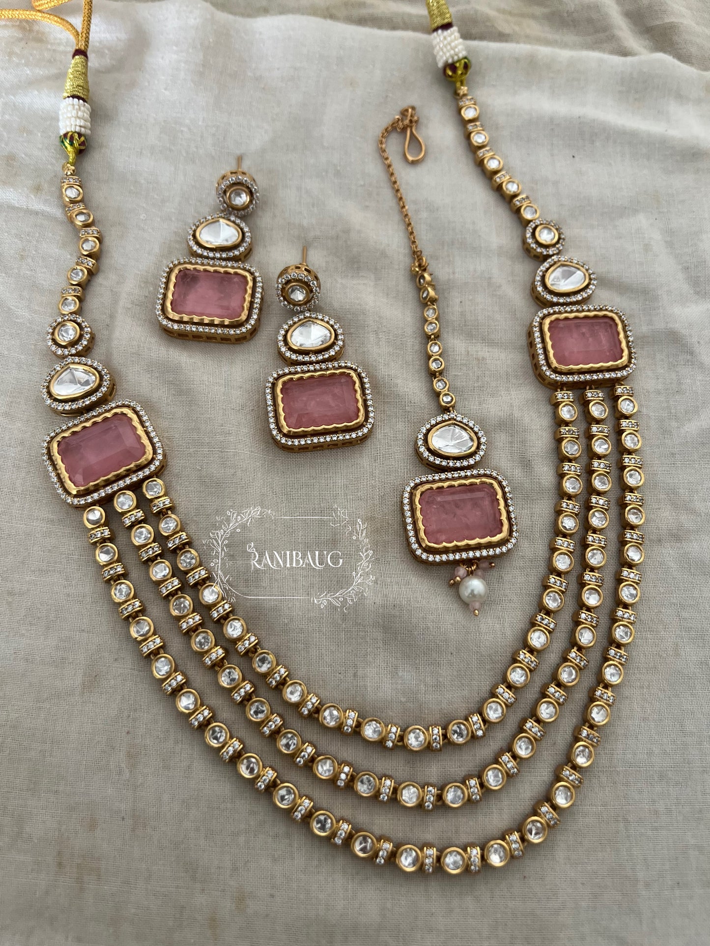 Rishika Layered Polki Kundan Gold Plated Antique Necklace Jewellery Set By Ranibaug | 2025 Trending Jewellery