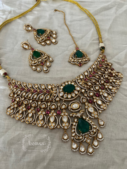 Rishika Polki Kundan Gold Finish Rich Bridal Necklace Set With Maang Tikka Jewelry By Ranibaug | The Royal Wedding Collection 2026
