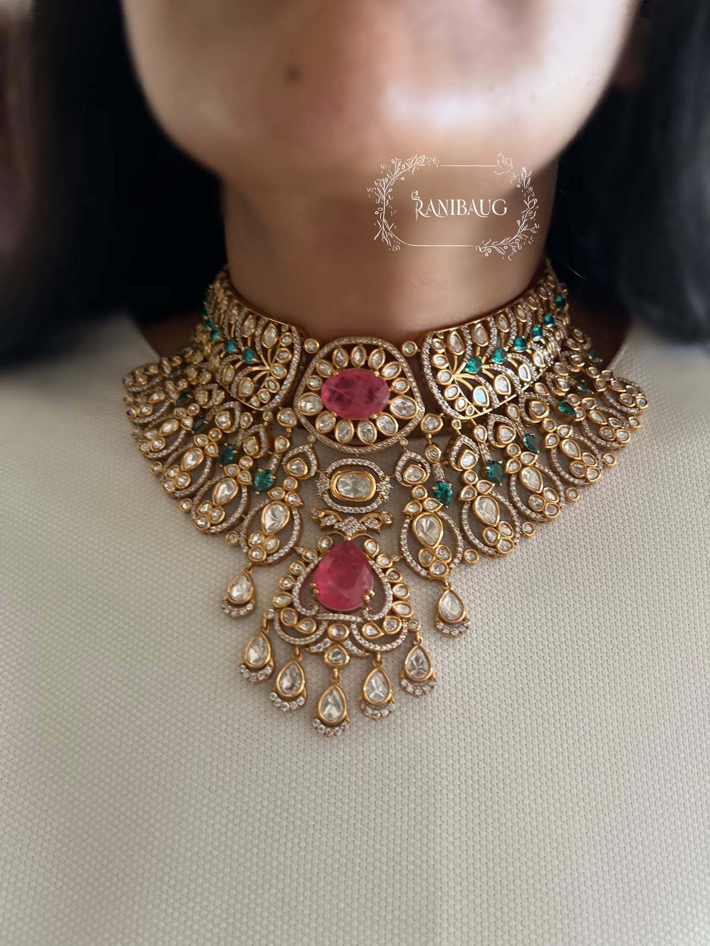 Rishika Polki Kundan Gold Finish Rich Bridal Necklace Set With Maang Tikka Jewelry By Ranibaug | The Royal Wedding Collection 2026