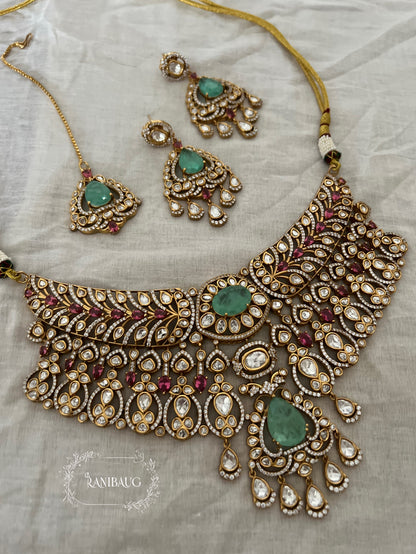 Rishika Polki Kundan Gold Finish Rich Bridal Necklace Set With Maang Tikka Jewelry By Ranibaug | The Royal Wedding Collection 2026