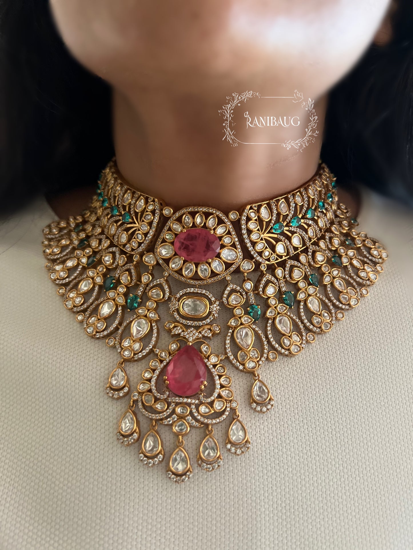 Rishika Polki Kundan Gold Finish Rich Bridal Necklace Set With Maang Tikka Jewelry By Ranibaug | The Royal Wedding Collection 2026