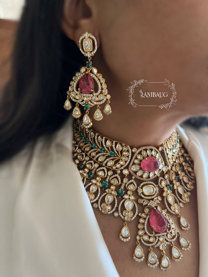 Rishika Polki Kundan Gold Finish Rich Bridal Necklace Set With Maang Tikka Jewelry By Ranibaug | The Royal Wedding Collection 2026