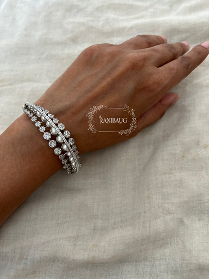 Rishvi Pearl Diamond Luxe Designer Bracelet Jewelry By Ranibaug