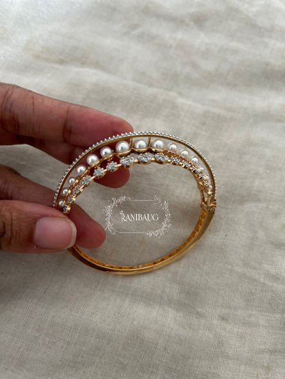 Rishvi Pearl Diamond Luxe Designer Bracelet Jewelry By Ranibaug