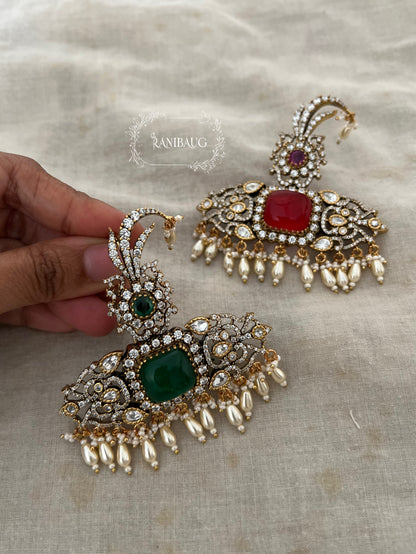 Ronak Premium Gold Finish Zirconia Studded Pearl Fringe Kalgi Jewelry For Groom By Ranibaug