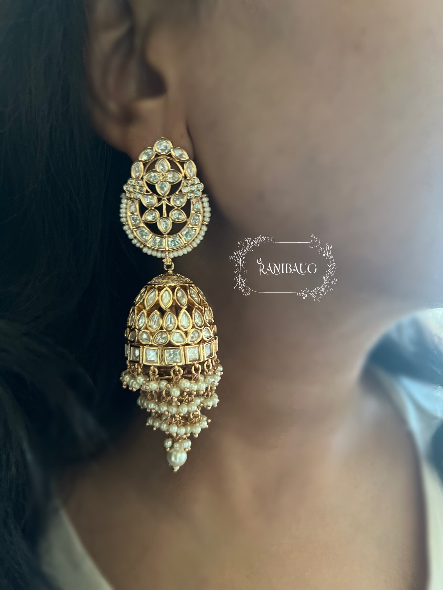 Roshni Diamond Jhumka Artificial Gold Jhumka by Ranibaug
