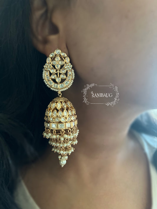 Roshni Diamond Jhumka Artificial Gold Jhumka by Ranibaug