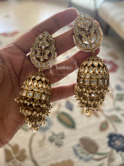 Roshni Diamond Jhumka Artificial Gold Jhumka by Ranibaug