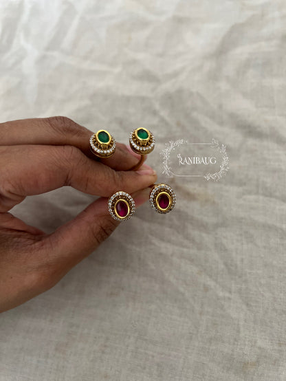 Roshni Teardrop Gold Finish Duo Finger Ring Jewellery By Raibaug