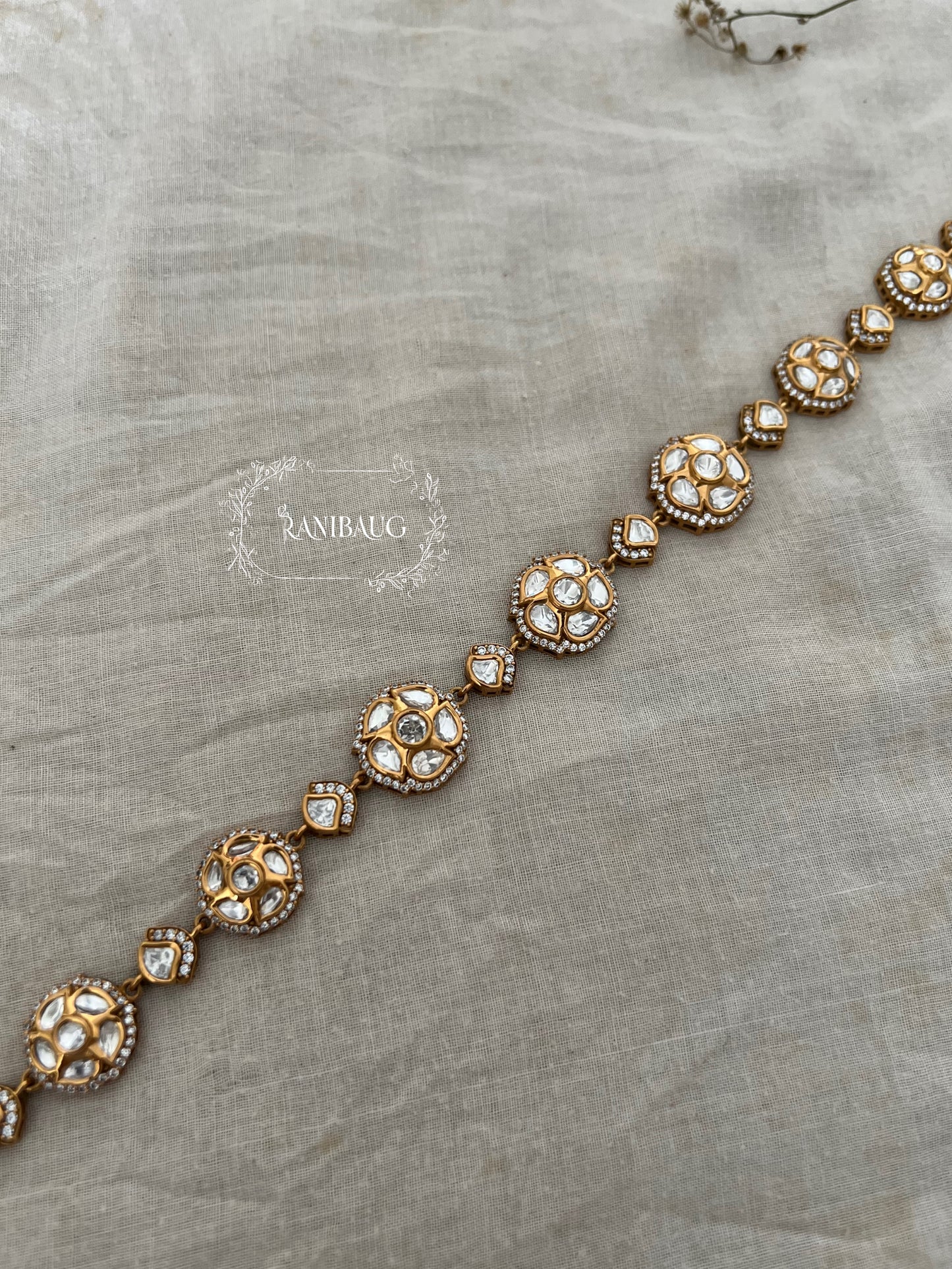 Rubi Victorian Gold Plated Kundan Sheesh Patti By Ranibaug