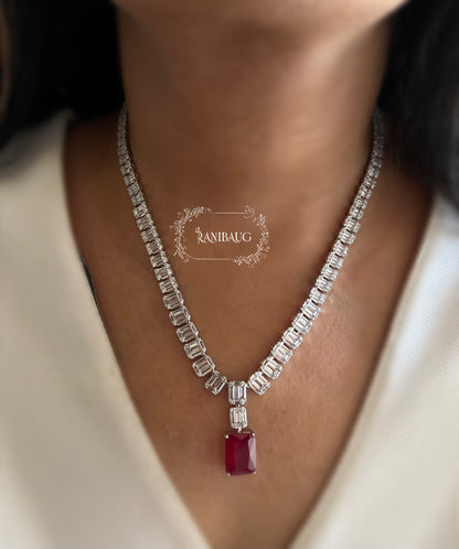 Rubina Diamond Royale Necklace Jewelry Set By Ranibaug