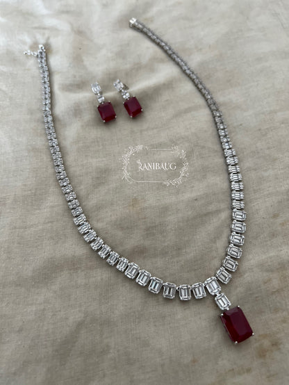Rubina Diamond Royale Necklace Jewelry Set By Ranibaug