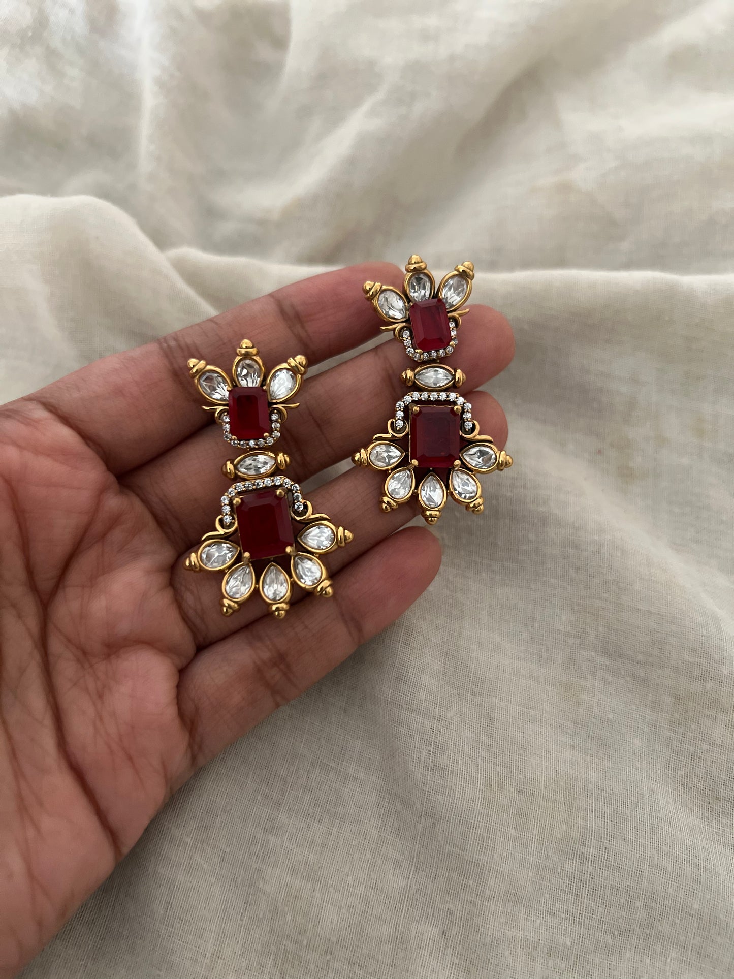 Rudra Victorian Polki Drop Earrings By Ranibaug | Wedding Collection 2026