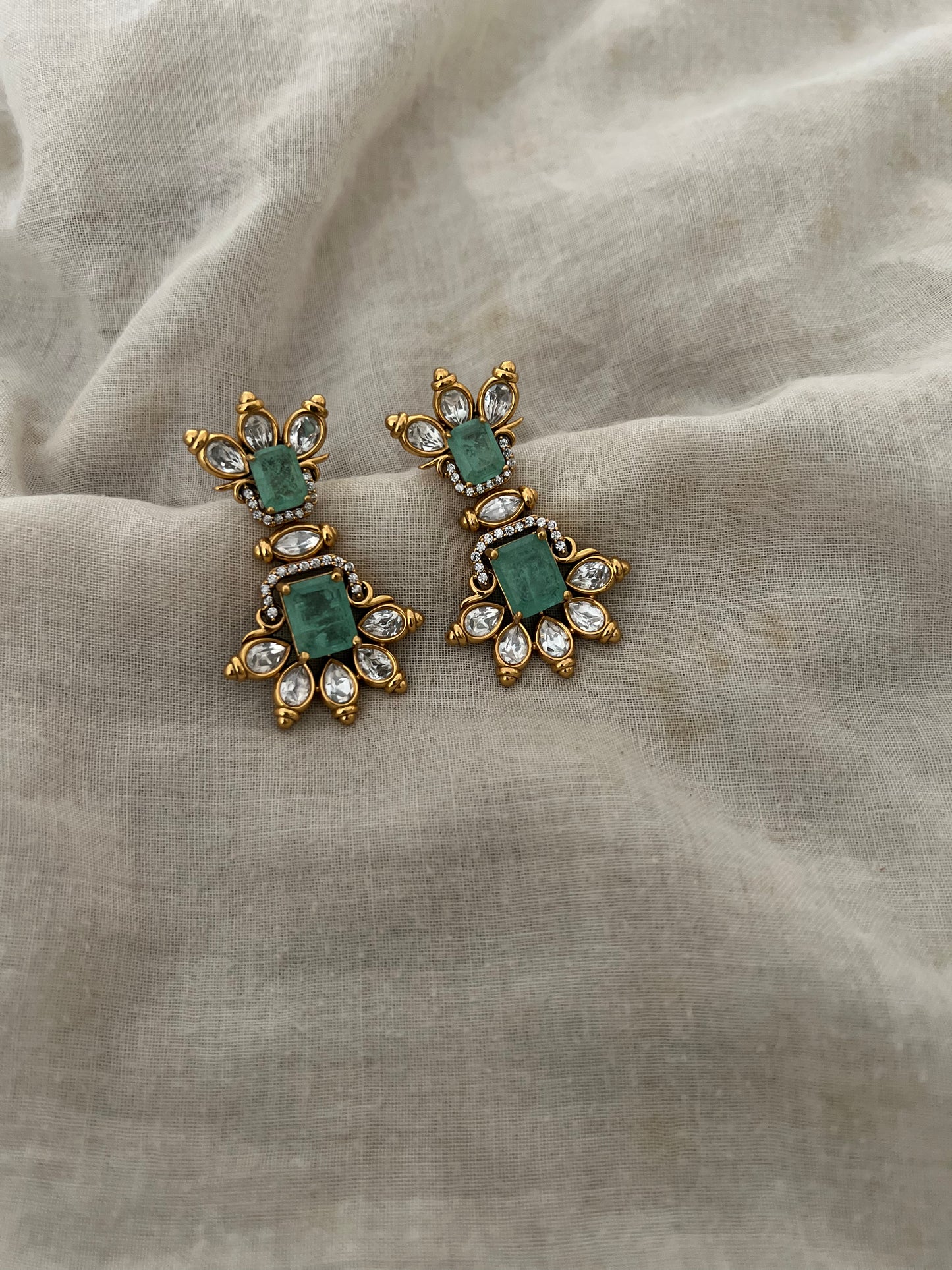 Rudra Victorian Polki Drop Earrings By Ranibaug | Wedding Collection 2026
