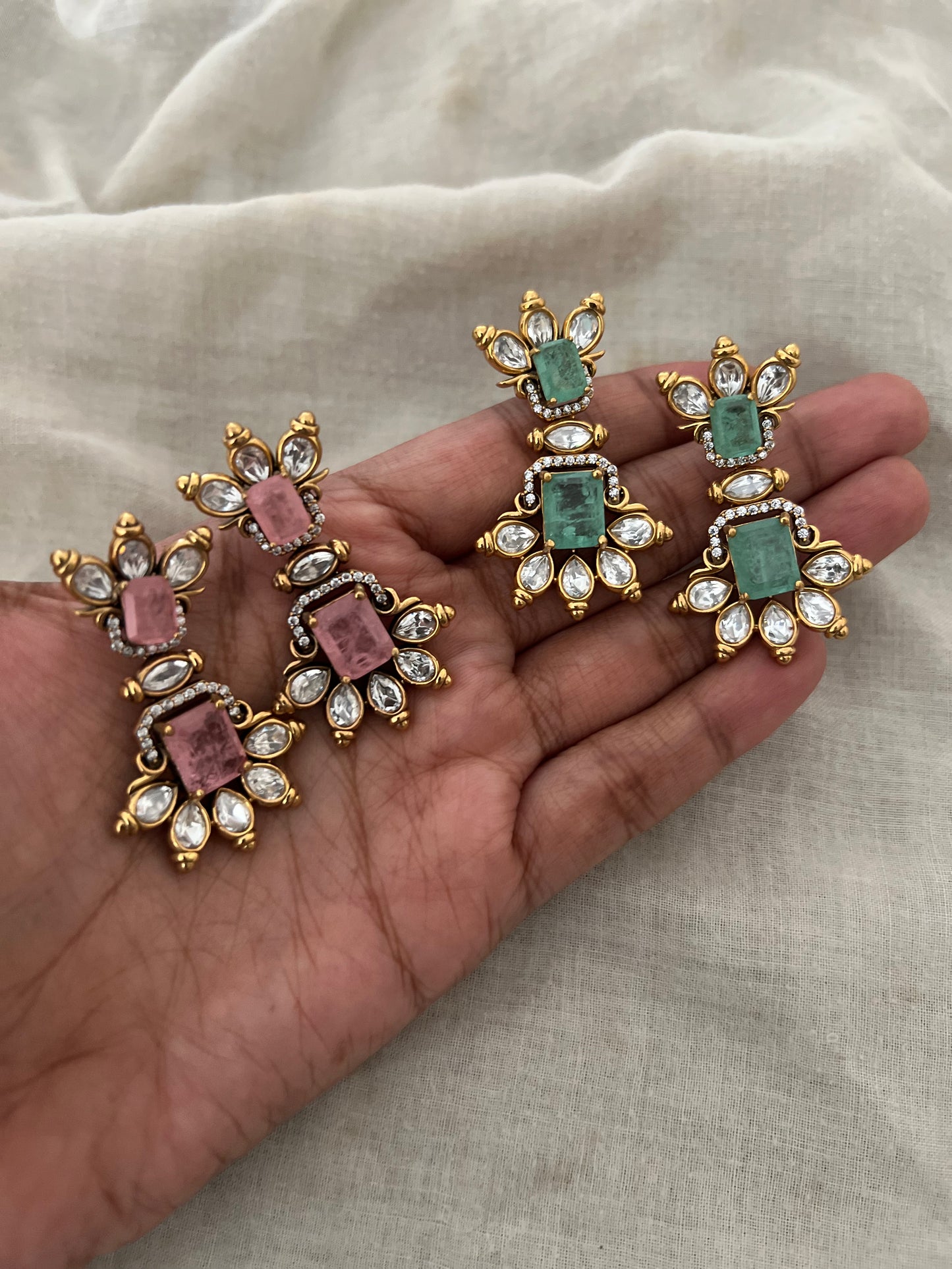 Rudra Victorian Polki Drop Earrings By Ranibaug | Wedding Collection 2026