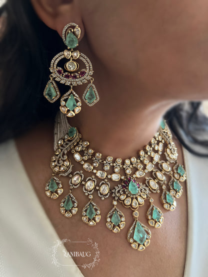 Ruhanee Polki Layered Royal Wedding Necklace Set With Maang Tikka By Ranibaug | The Royal Wedding Collection 2026