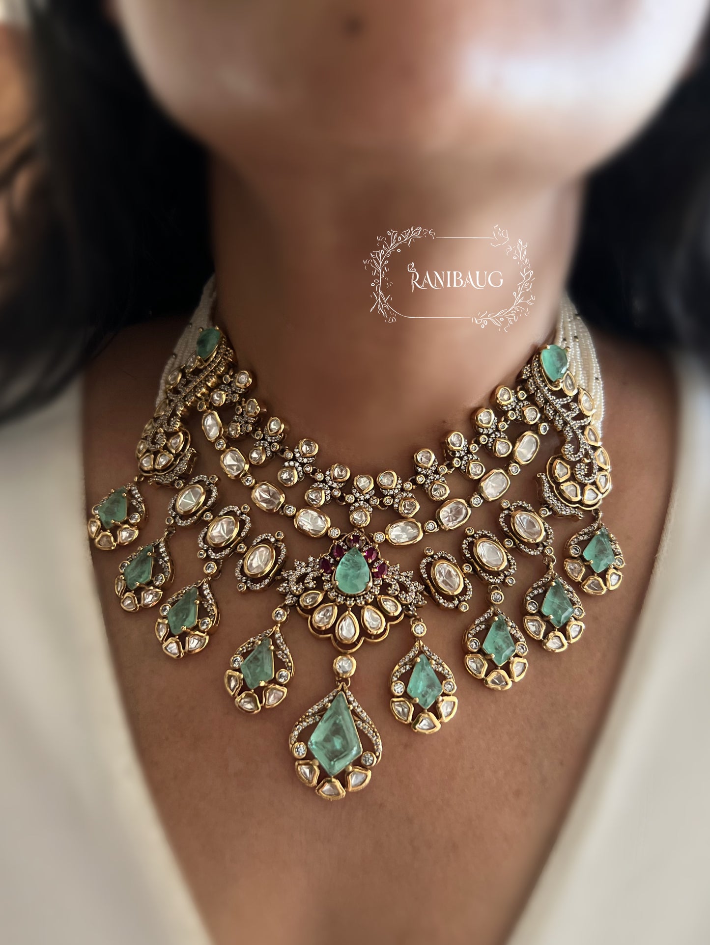 Ruhanee Polki Layered Royal Wedding Necklace Set With Maang Tikka By Ranibaug | The Royal Wedding Collection 2026