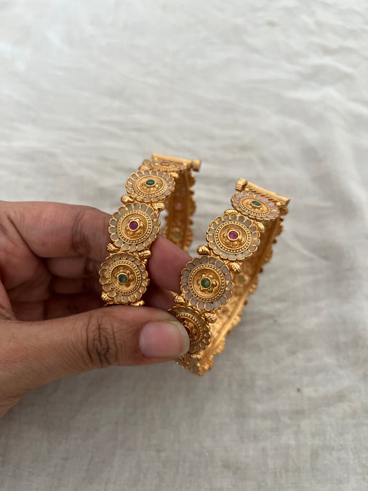 Rushali Fancy Bangles Antique Gold By Ranibaug