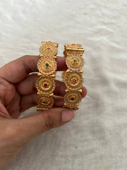 Rushali Fancy Bangles Antique Gold By Ranibaug