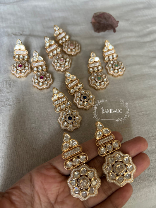 Saanjh Polki Simple Gold Earrings | Ranibaug
