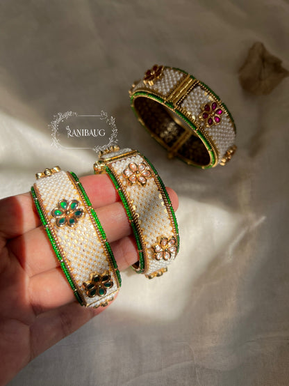 Sakshi Moti Flower Motif Heritage Indian Traditional Bangle By Ranibaug