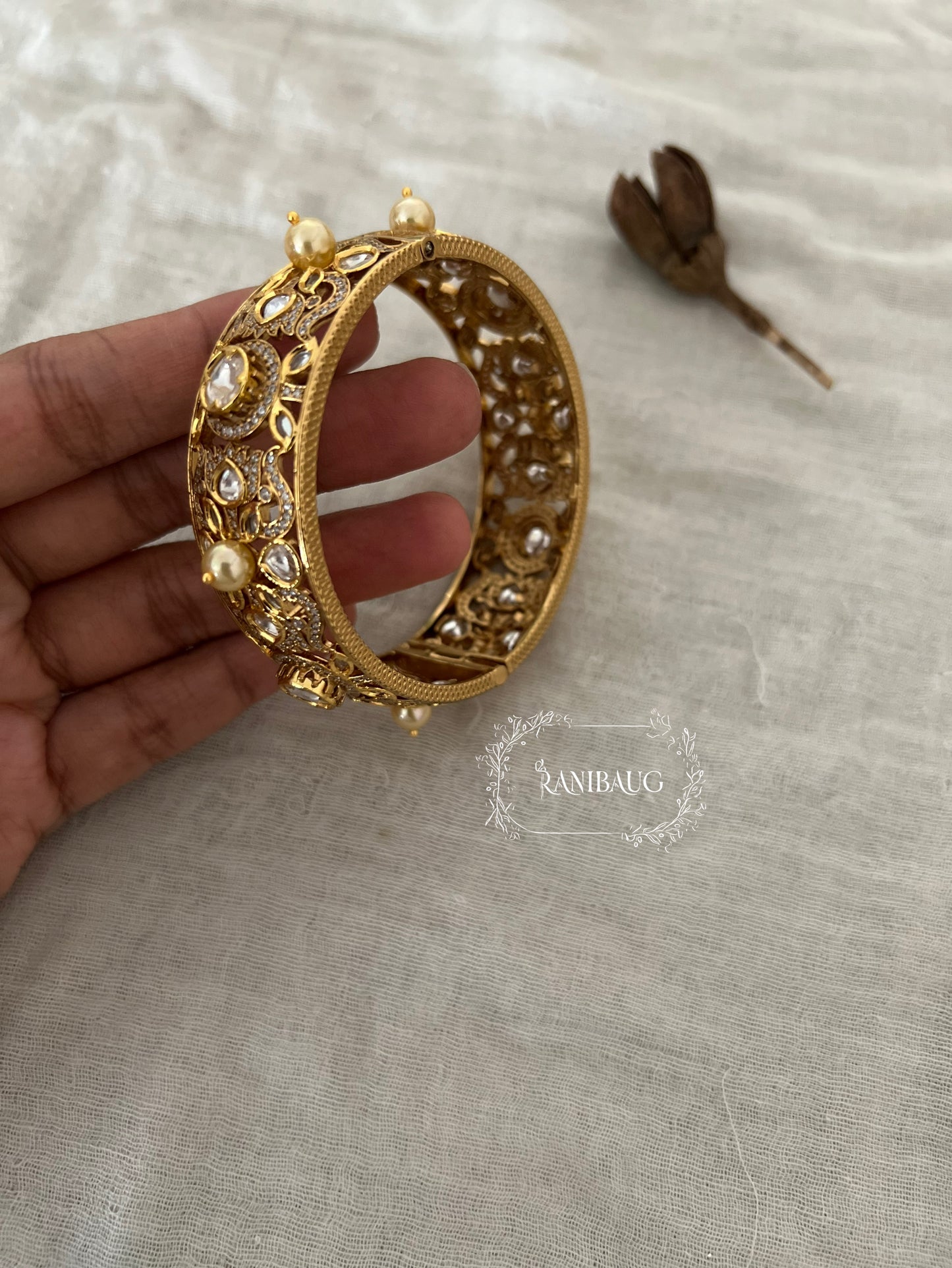 Samiksha Traditional Polki Kundan Bangles Gold By Ranibaug